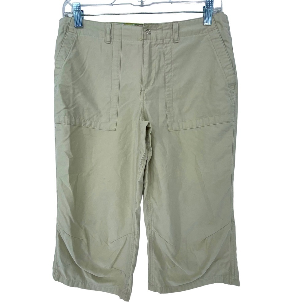 Horny Toad khaki embroidered surf print peddle pushers, 6